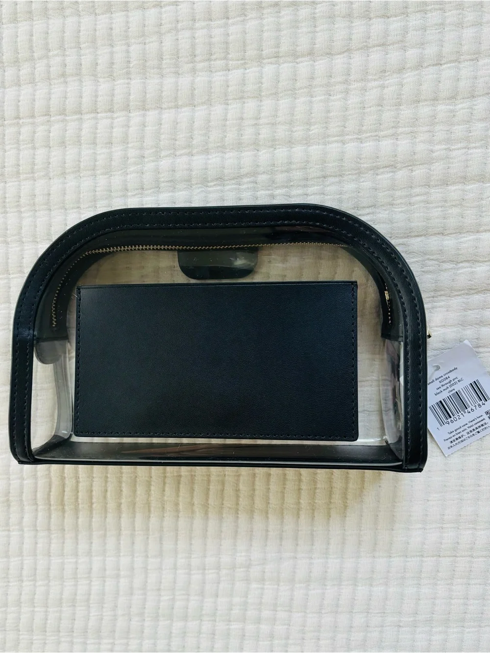 Kate Spade Clare Clear Small Dome Crossbody Bag Black Multi Stadium Bag NWT - Picture 9 of 16